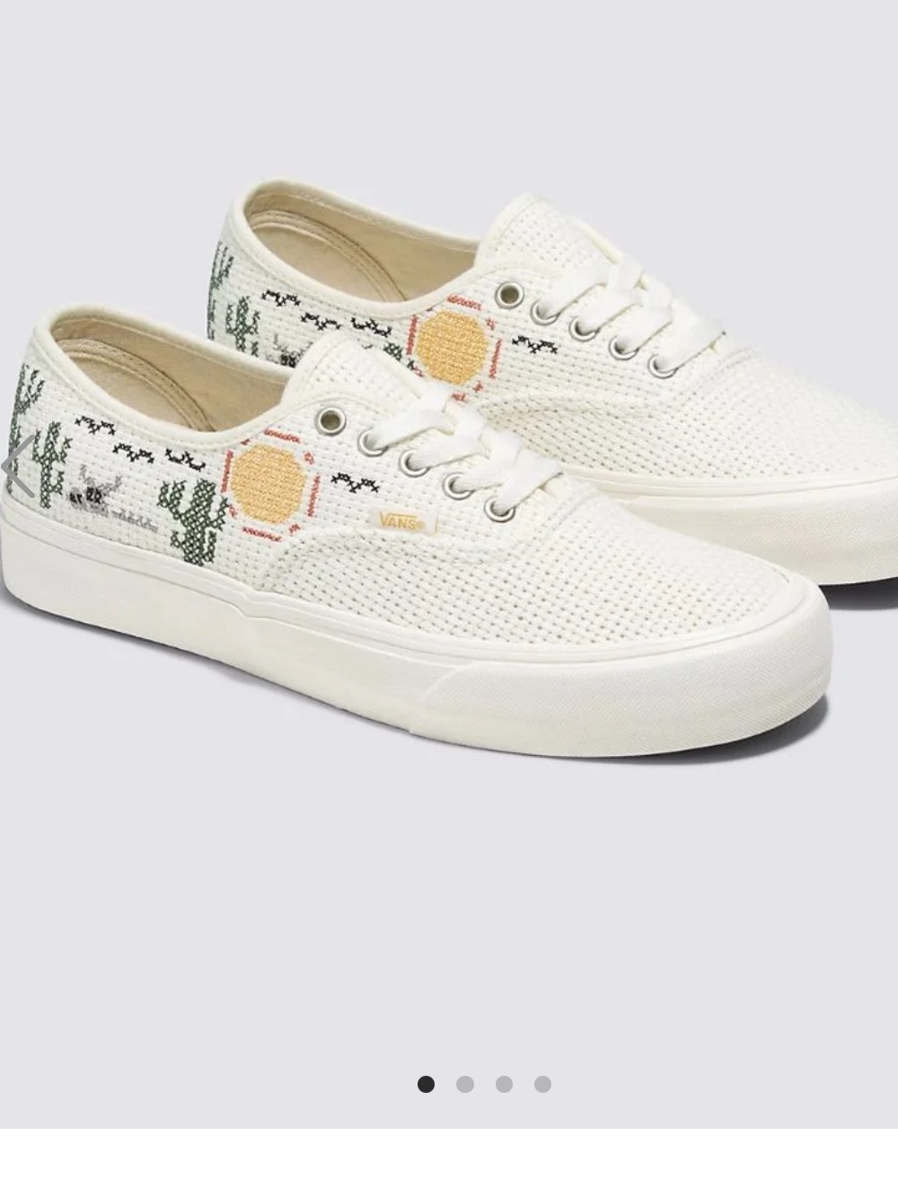 Vans Desert Crochet Low-Top Sneakers with Yellow Sun and Green Cactus Stitching